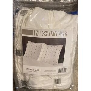 INK+IVY Embroidered Euro Sham With White Finish